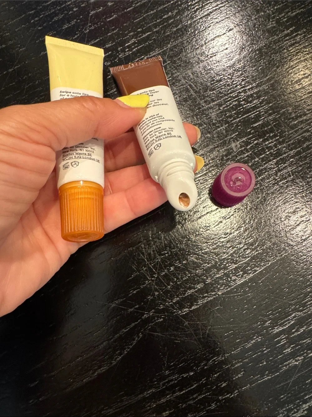 Glossier Balm Dotcom Duo — Biscotti Yellow & Espresso Brown